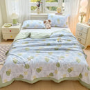 Axyaa Washed Cotton Printed Summer Quilt - Machine Washable Thin Quilt