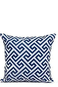 Axyaa Navy Blue Linen Throw Pillow Cover 45x45 Square Sofa Cushion Case