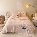 Axyaa Cartoon Style Lamb Wool Printed Blanket - Double-Sided High-Gram Shawl Blanket