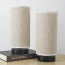 Axyaa Minimalist Linen Desk Lamp | Modern LED Table Light for Bedroom and Study