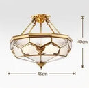 Axyaa Copper Glass Ceiling Light Retro Europe Design LED Bulb for Home Indoor Lighting