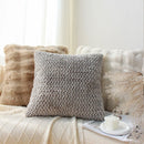Axyaa Gray Plush Geometric 45x45cm Cushion Cover for Home Decor