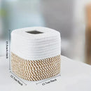 Axyaa Hand-Woven Tissue Box: Multi-Functional Paper Storage & Decor for Bedroom, Living Room