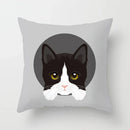 Axyaa Cute Cat Round Head Cushion Cover 45x45cm Polyester Pillowcase Square