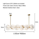 Axyaa Petal Glass LED Chandelier - Luxury Gold Metal Pendant Light