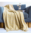 Axyaa Vintage Tassel Knit Blanket - Soft Cozy Sofa Throw Bed Cover