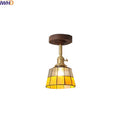 Axyaa Glass Wood LED Ceiling Lamp Nordic Living Room Light Fixtures