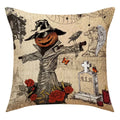 Axyaa Halloween Skull Head Pumpkin Pillow Covers for Horrible Holiday Home Decor