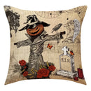 Axyaa Halloween Skull Head Pumpkin Pillow Covers for Horrible Holiday Home Decor