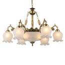 Axyaa Vintage Metal Glass Chandelier for Stylish Home Lighting