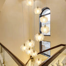 Axyaa Crystal Chandelier Stair Pendant Living Room Interior Lighting