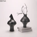 Axyaa Ceramic Vase with Artificial Flowers for Room Aesthetic Decor