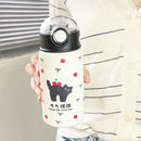 Axyaa Kawaii Cat Bow-tie 500ml Thermos Water Bottle - Stainless Steel Tumbler