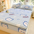 Axyaa Velvet Quilted Fitted Sheet, Thick Mattress Cover Protector, 180*200cm