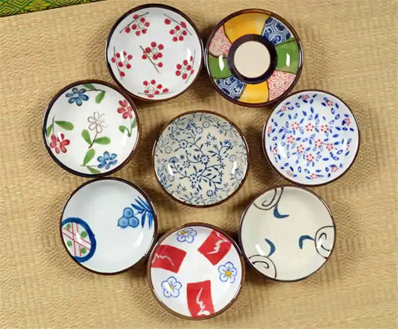 Axya Ceramic Sushi Dishes & Soy Sauce Saucers Set