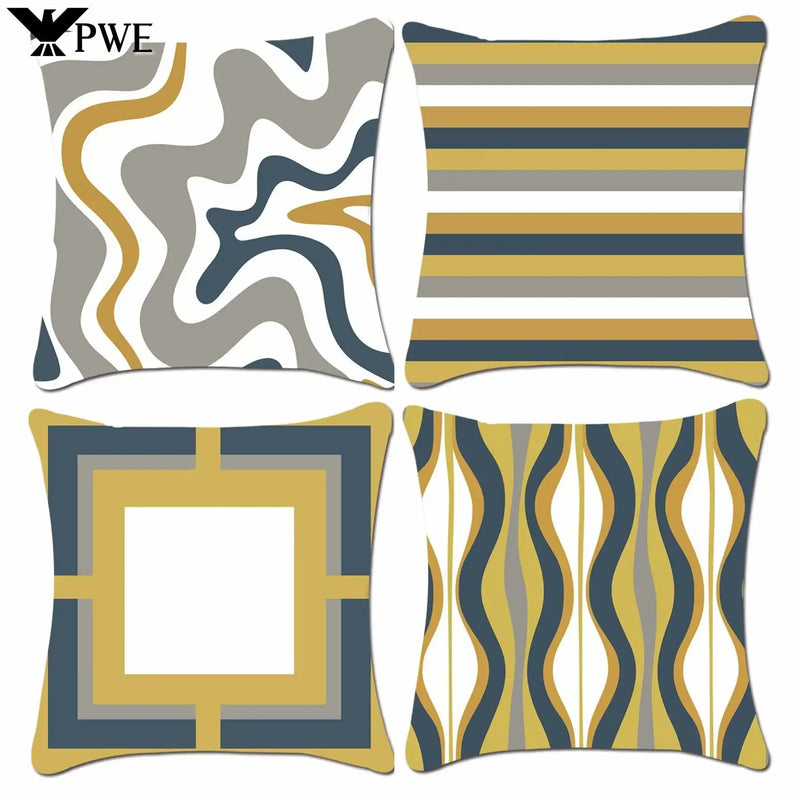 Axyaa Nordic Stripe Printed Pillowcase for Living Room Sofa, Simple Style Cover