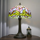 Axyaa Calla Lily Stained Glass Desk Lamp, Handmade Night Light