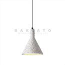 Axyaa White Terrazzo E27 Pendant Lamp: Nordic LED Light Fixture for Home Decor