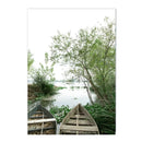 Green Leaf & Flower Scenery Canvas Wall Art Print by Axyaa for Modern Home Decor