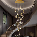 Axyaa Crystal Chandelier Stair Pendant Living Room Pendant Lights Interior Lighting