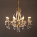 Axyaa Crystal Pearl Chandelier LED Pendant Lights Luxury Villa Decor
