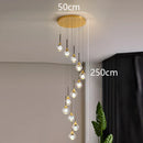 Axyaa Crystal Chandelier Stair Pendant Lamp Living Room Interior Lighting
