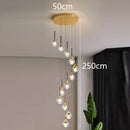 Axyaa Crystal Chandelier Stair Pendant Lamp Living Room Lighting