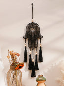 Axyaa Macrame Hamsa Hand Evil Eye Wall Hanging Decor