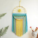 Axyaa Sun Macrame Wall Shelf: Boho Wood Decor for Bedroom, Living Room, Nursery