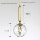 Axyaa Round Glass Bedside Chandelier for Bedroom, Restaurant, Bar, Living Room & Study
