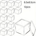 Axyaa Mini Acrylic Storage Boxes with Lids - Clear Square Display Containers