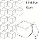 Axyaa Mini Acrylic Storage Boxes with Lids - Clear Square Display Containers