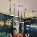 Axyaa Minimalist Belt LED Pendant Chandelier: Italian Design, Modern Style, Ideal for Living Room & Bar.