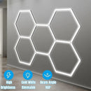 Axyaa Hexagon LED Garage Lights with Honeycomb Detailing for Auto Repair Workshop