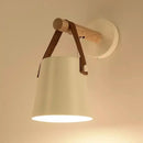 Axyaa Wood & Leather Belt Wall Sconce for Bedroom, Study, Living Room - Modern Indoor Decor Light