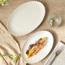 Axyaa Ceramic Oval Fish Plate for Hotel Restaurant - High-End Western Style