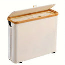 Axyaa Toilet Paper Storage Basket with Lid: Bathroom Organizer Stand Container