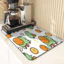 Axyaa Cartoon Dragon Kitchen Drying Mat - Anti-slip & Absorbent Drain Pad