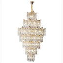 Axyaa Crystal Chandelier for Hollow Living Room - Elegant Luxury Lighting