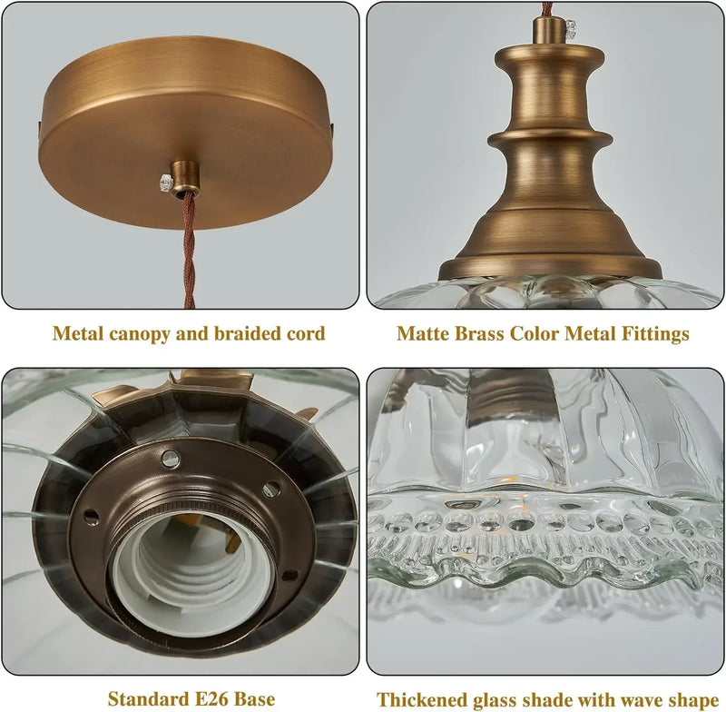 Axyaa Brass Glass Pendant Chandelier - Stylish lighting for a modern home.