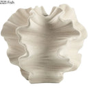Axyaa Irregular Wrinkle Vase: Creative Abstract Ceramic Pot for Flowers, Desk or Table Decoration
