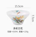 Axyaa 6-inch High Feet Noodle Bowl: Porcelain Ceramic Soup Bowl with Anti-scalding Rim