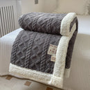Axyaa Cozy Double Layer Fleece Blanket | Soft Plush Throw for Sofa Bed