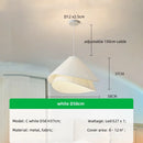 Axyaa Creamy Fabric LED Chandelier, Minimalist Bedroom Dining Room Pendant Light