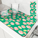 Axyaa Plant Leaf Absorbent Drying Mat for Kitchen Dishes & Cups