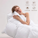 Axyaa White Goose Down Comforter - Fluffy & Luxurious Quilted Duvet Insert