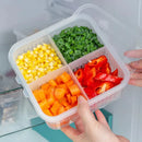Axyaa Refrigerator Storage Box with 4/6 Grids - Kitchen Fresh-keeping and Drain Basket Organizer