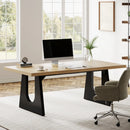 Axyaa Executive Desk with Double Wood Pedestal, Modern Style Large Office Computer Table