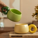 Axyaa Cream Ceramic Mug: Lovers Coffee Cup, Latte Mug, Office & Home Decoration