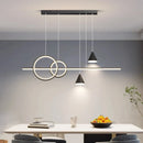 Axyaa Modern Minimalist Dining Room Pendant Lights Black White Chandelier Fixtures
